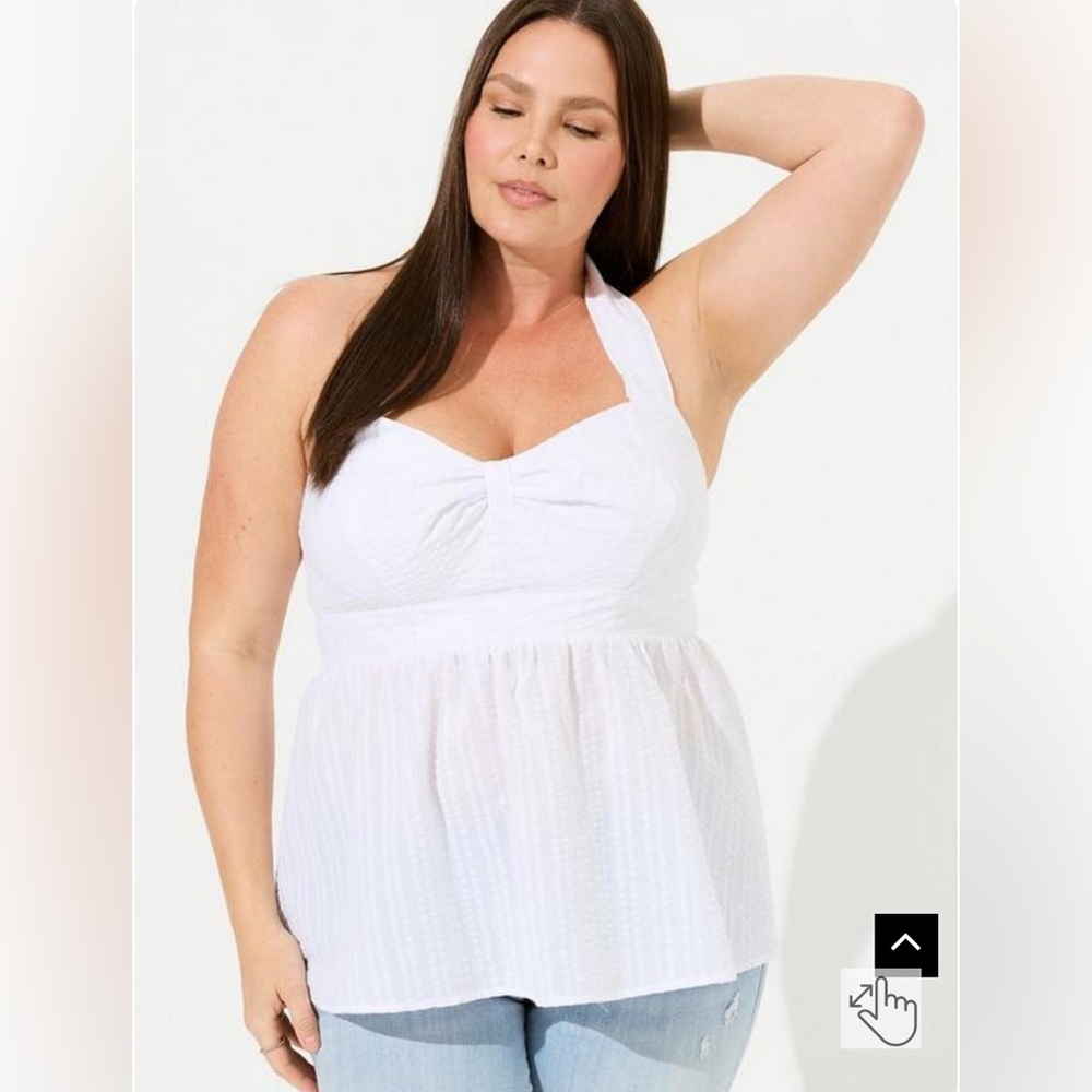 NWOT Torrid Seersucker Sweetheart Halter Tank
